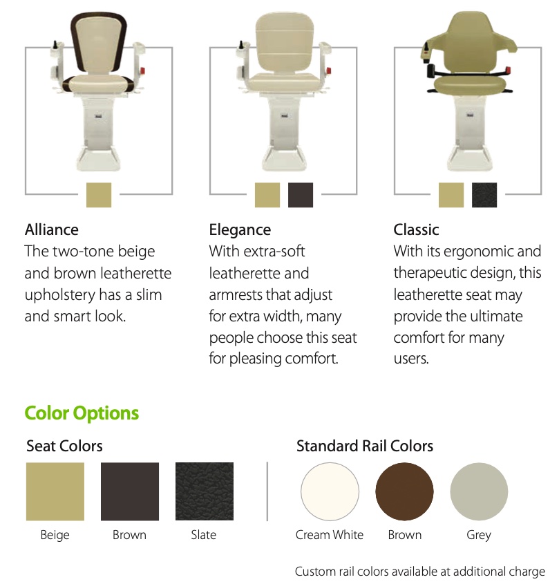 Freecurve Stairlift seat options