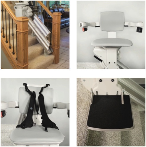 collage of bruno elite stair lift options